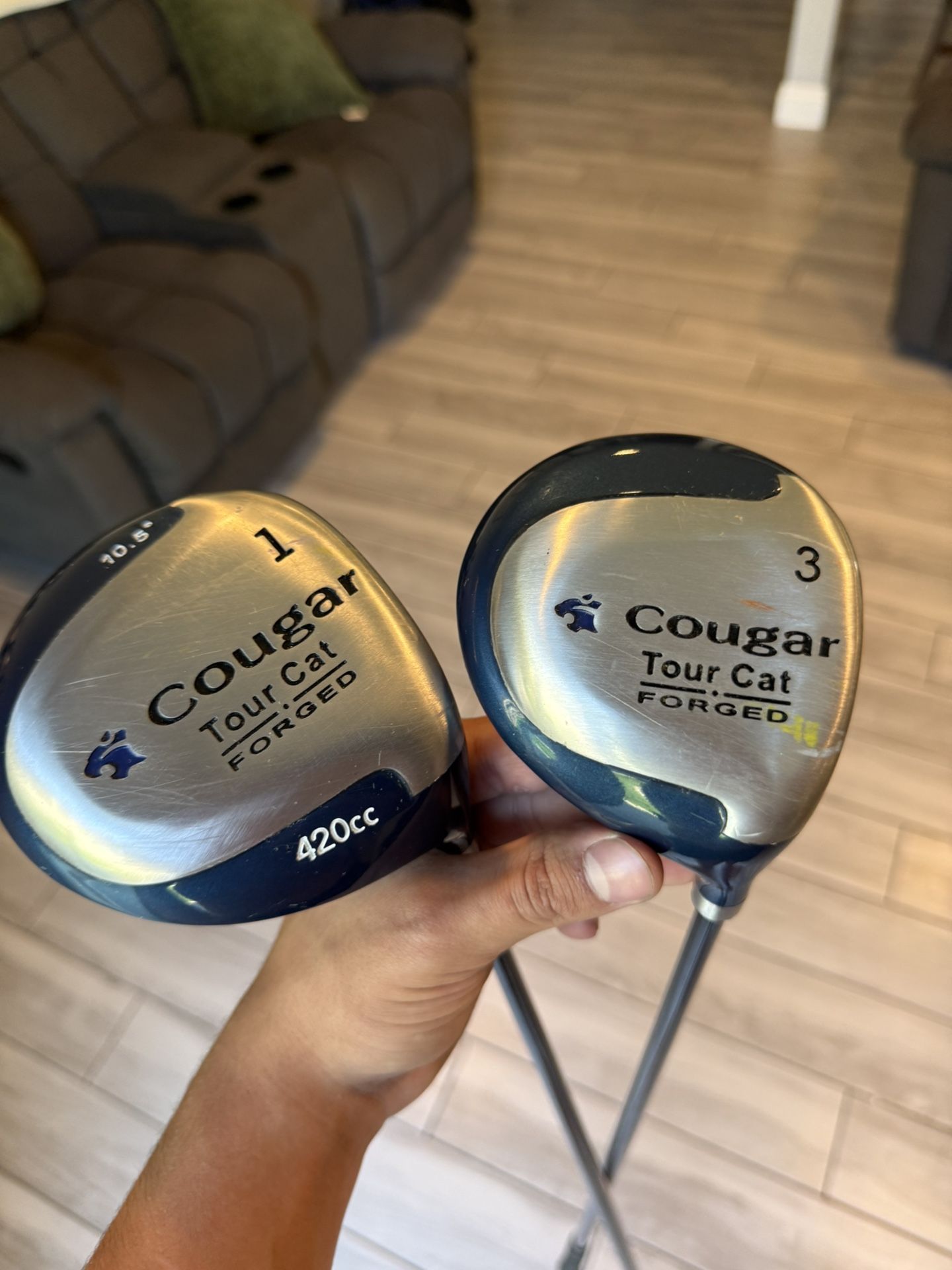 Cougar Tour cat golf club driver and 3 wood