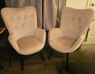 Matching Baby Pink Velvet Chairs