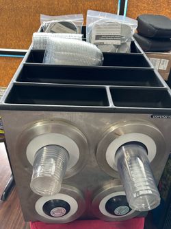 Dispense-Rite Double Cup Dispenser with Condiment Organizer