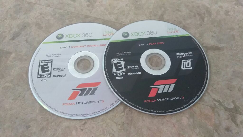 Forza motorsport 3 disc 1 and 2 Xbox 360