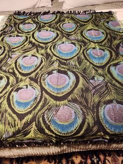 Peacock Feathers Blanket New