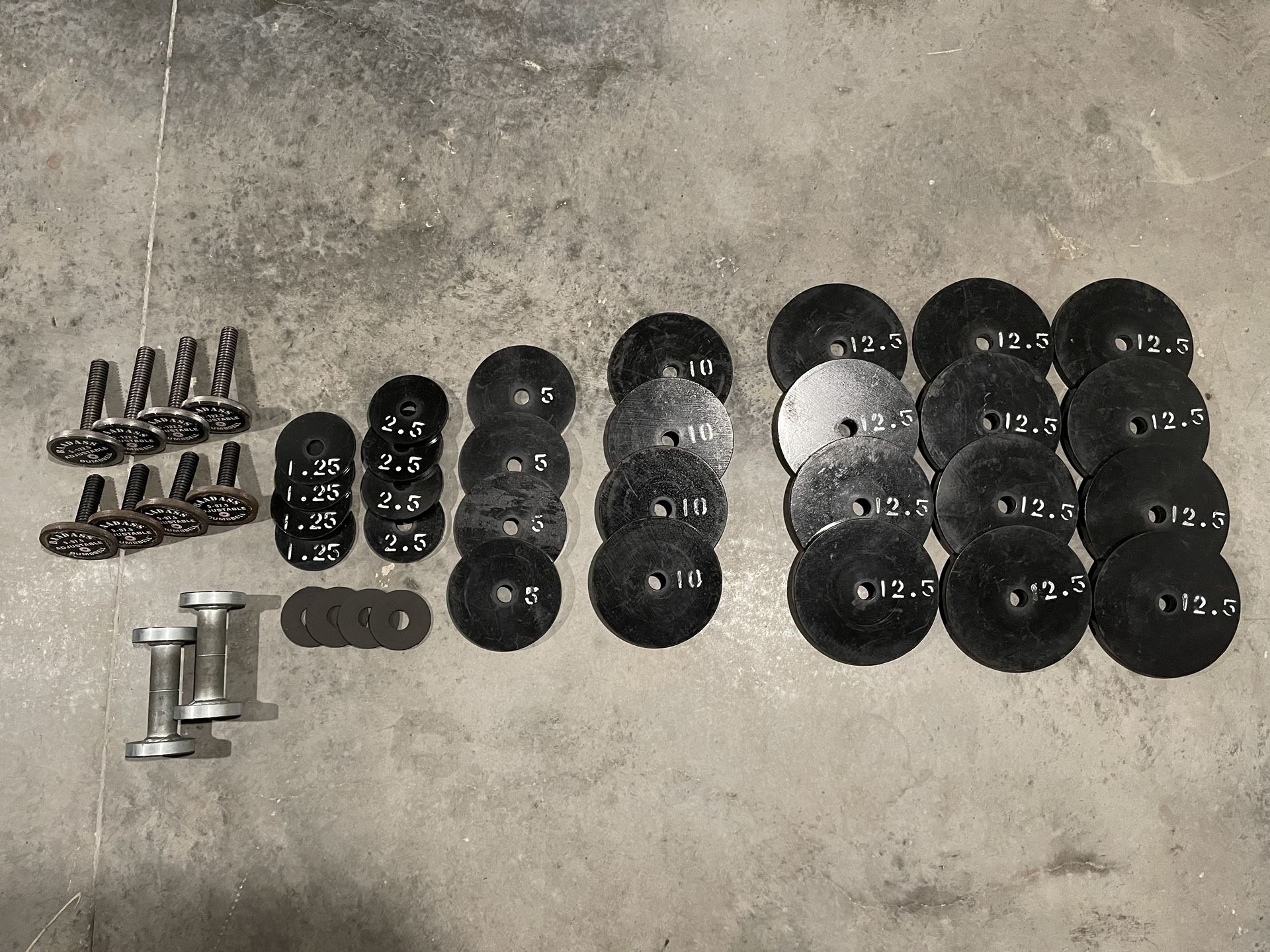 BAADASS Adjustable Dumbbells & Titan Fitness Stand