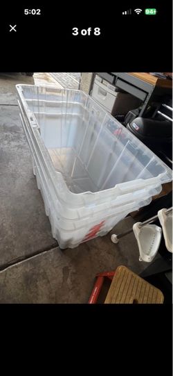 3 HDX tough totes NO TOP 77 gallon on wheels $20 EACH Gilbert and Ray rd. Check pics and offers.