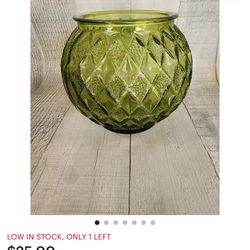 Vintage 1960 Green Glass