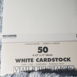 White Cardstock 8.5" x 11" 
Premium Value 50 Pack
