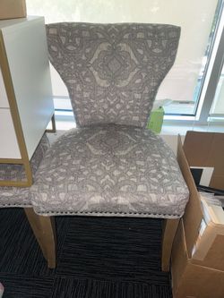 Grey Chair With Gold Legs
