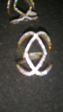 925 silver with gold and little crystal