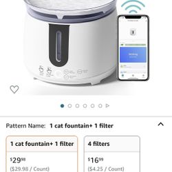 Ultra Silent Cat Water Fountain with Wireless Pump, [5-Stage Filtration System] 68oz/2L Pet Water Fountain, Easy to Clean, BPA-Free Cat Waterer Founta