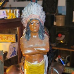 Vintage Native American Statue Cigar Tobacciana 