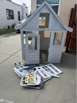 Unfinished Kids Wood Playhouse