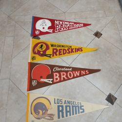 NFL Vintage Penants Flags - SD Chargers, Phoenix Cardinals, Redskins, Rams, Patriots, Browns more
