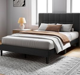 Queen Size Bed Frame Gray 
