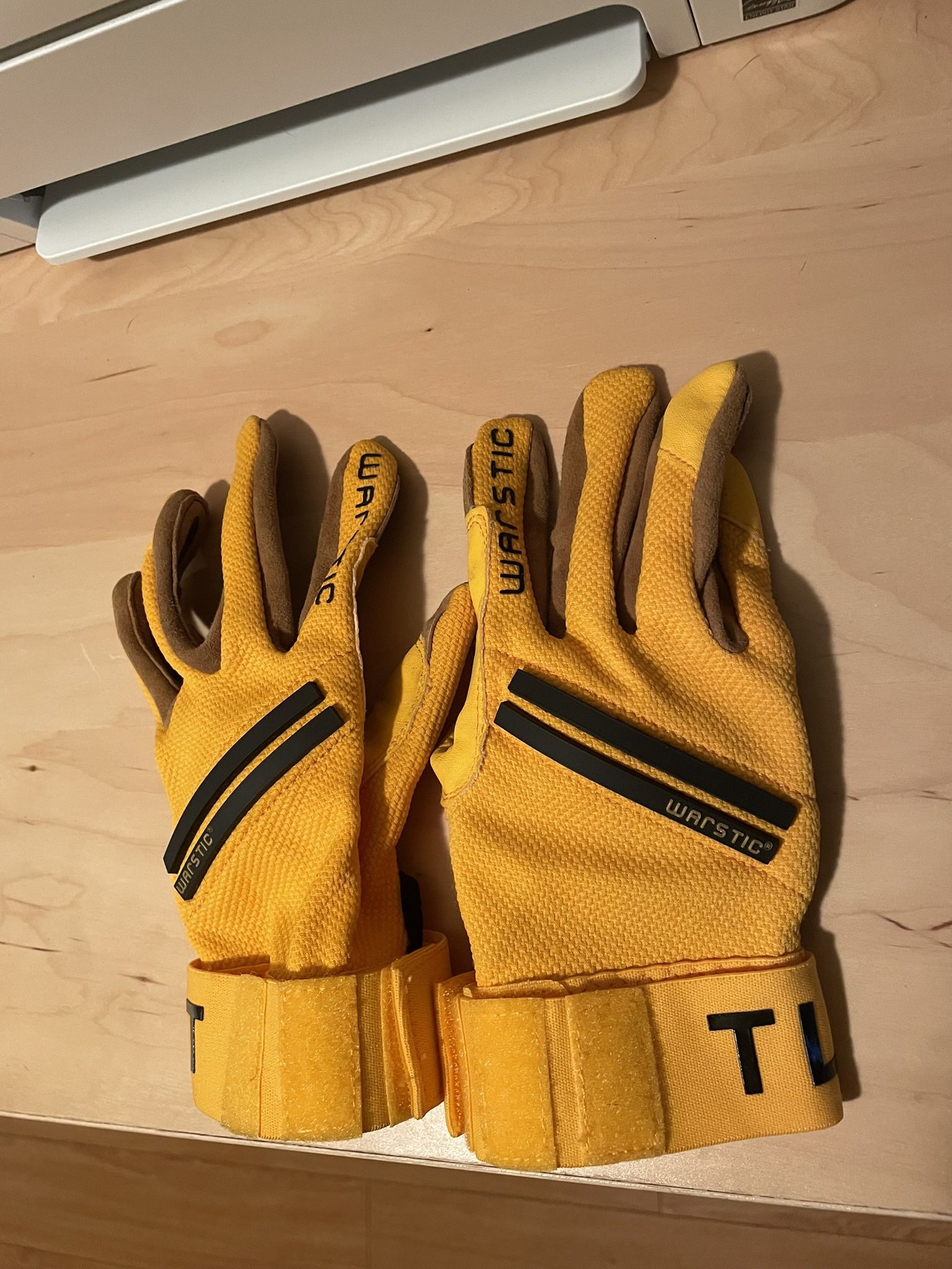 Warstic Batting Gloves Yellow Mens Medium