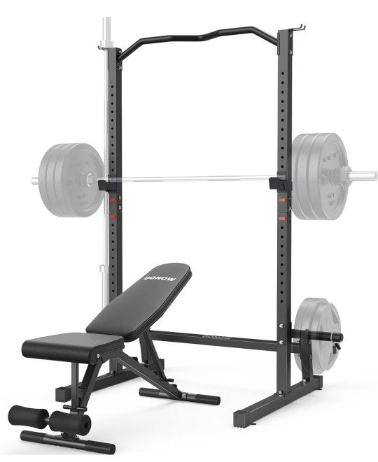 DONOW Olympic Weight Bench with Squat Rack Adjustable Workout Bench with Rack...