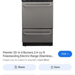 Premier electric range.  This appliance is an electric range, commonly referred to as an electric stove, which uses an integrated electrical heating d