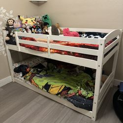 White Twin Over Twin Bunk Bed