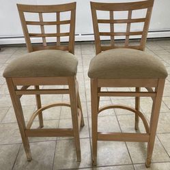 Set of 2 Wood Bar Chair