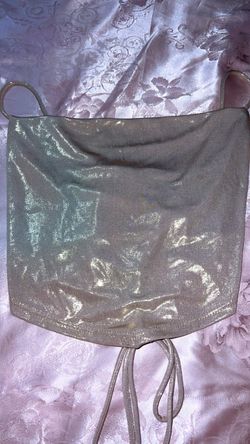 Windsor Iridescent Metallic Crop Top with Tie