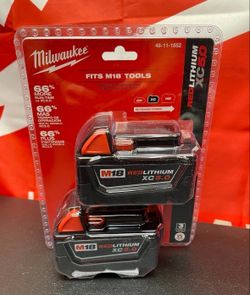 Milwaukee new pack x 2 battery 5ah