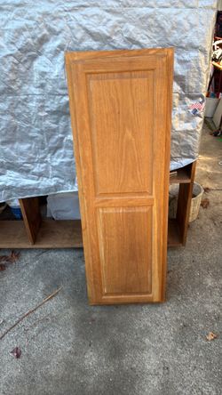 Oak ironing board cabinet