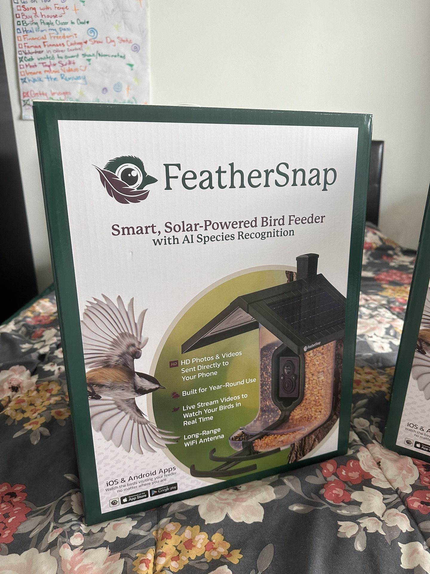 Scout Wi-Fi Solar Powered Smart Bird Feeder - Automatically Captures HD Pictures and Videos! Best Gift for Bird Watchers! Dual Seed chamber - Feather