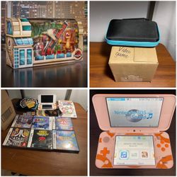 Nintendo 2DS XL with video games read description please