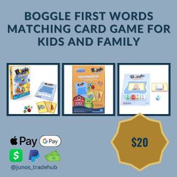 Boggle First Words Matching Card Game for Kids and Family