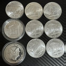 9 One Oz Silver Rounds