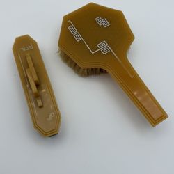 Laveno Amer-lite Vanity Hair Brush With Nail Buffer Vintage Bakelite