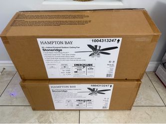 NEW Hampton Bay Stoneridge 52" Ceiling Fan - Brushed Nickel (2 Available)
