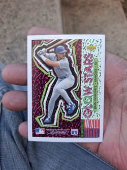 Vintage Rare 1993 Upper Deck Glow Stars Juan Gonzalez #153 Texas Rangers Insert Sticker. Excellent Condition