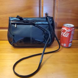 Lady Manhattan shiny black patent leather purse Handbag LIKE NEW