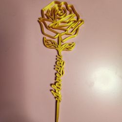 3D Print Gold Flower That Says I Love You