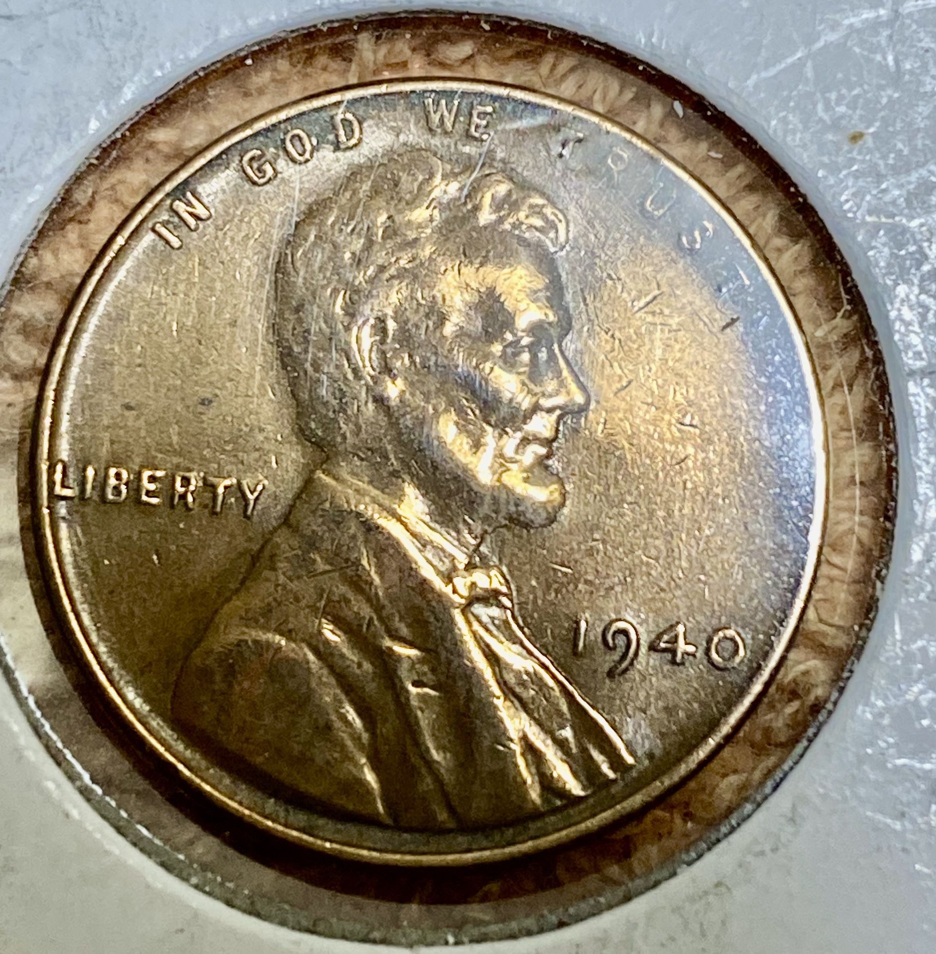 1940 Lincoln, Wheat Penny No Mint Mark