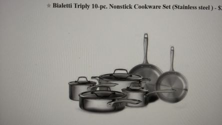 Pan set Bialetti triply 10 pc cookware stainless steel non stick