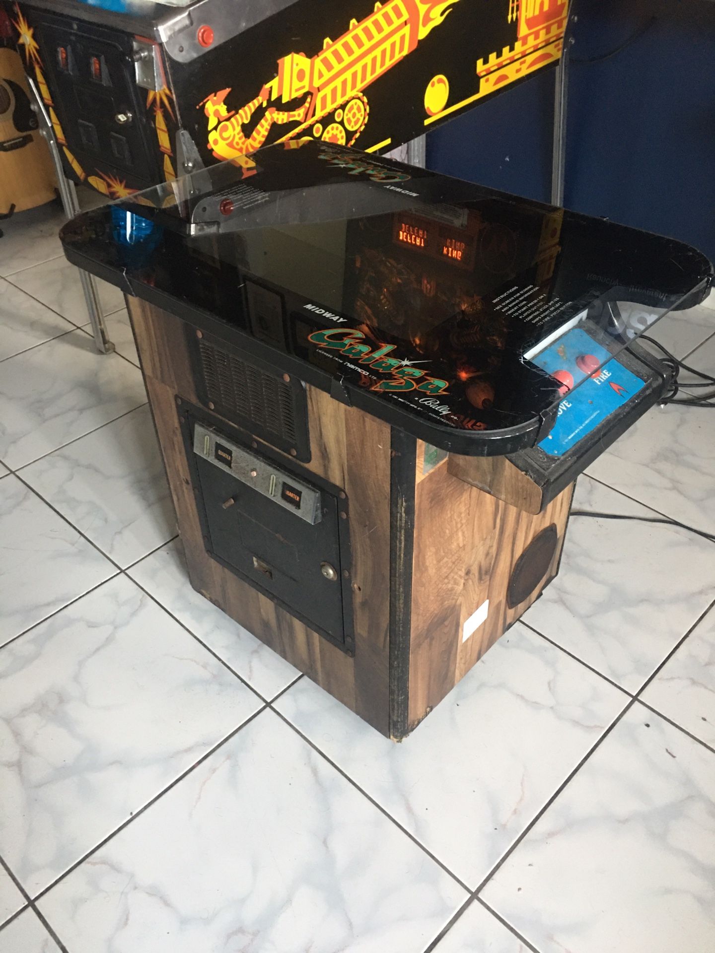 Original 80’s Bally Midway Galaga Working Playing Cocktail Table Project….read!