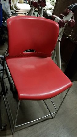 1 Hon tall Red formed chrome frame chair