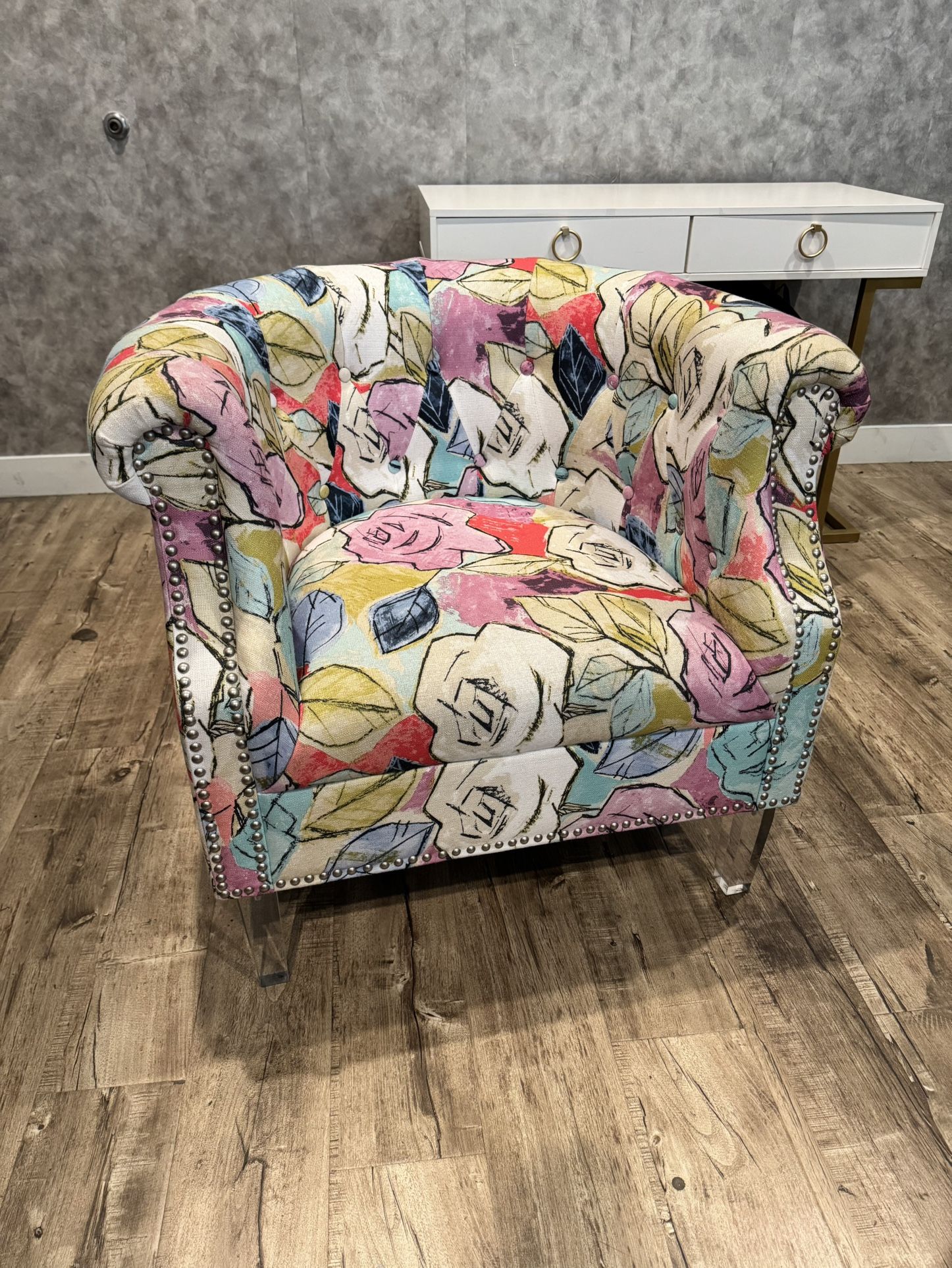Floral Print Accent Chair