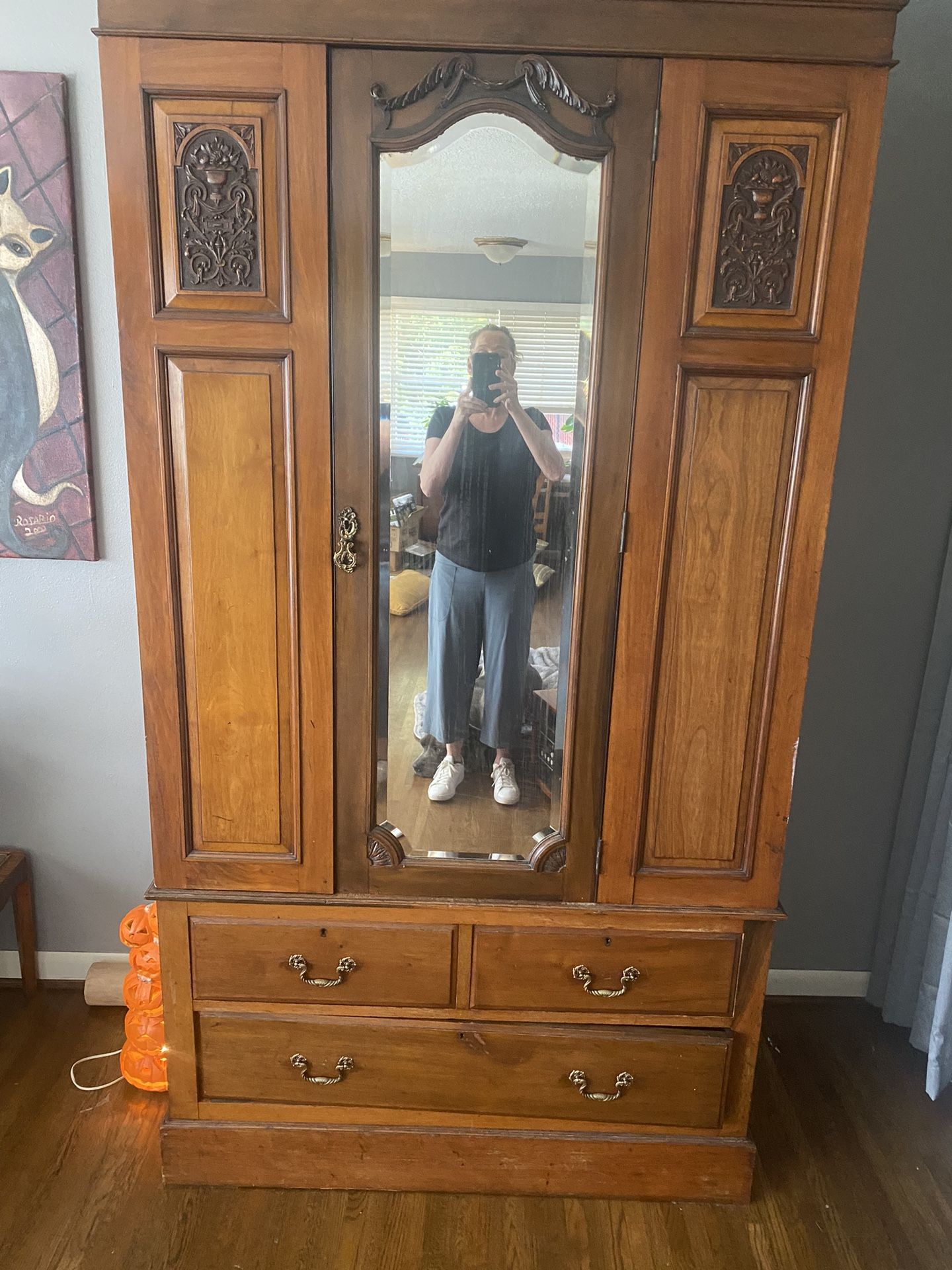 Beautiful antique armoire with four drawers