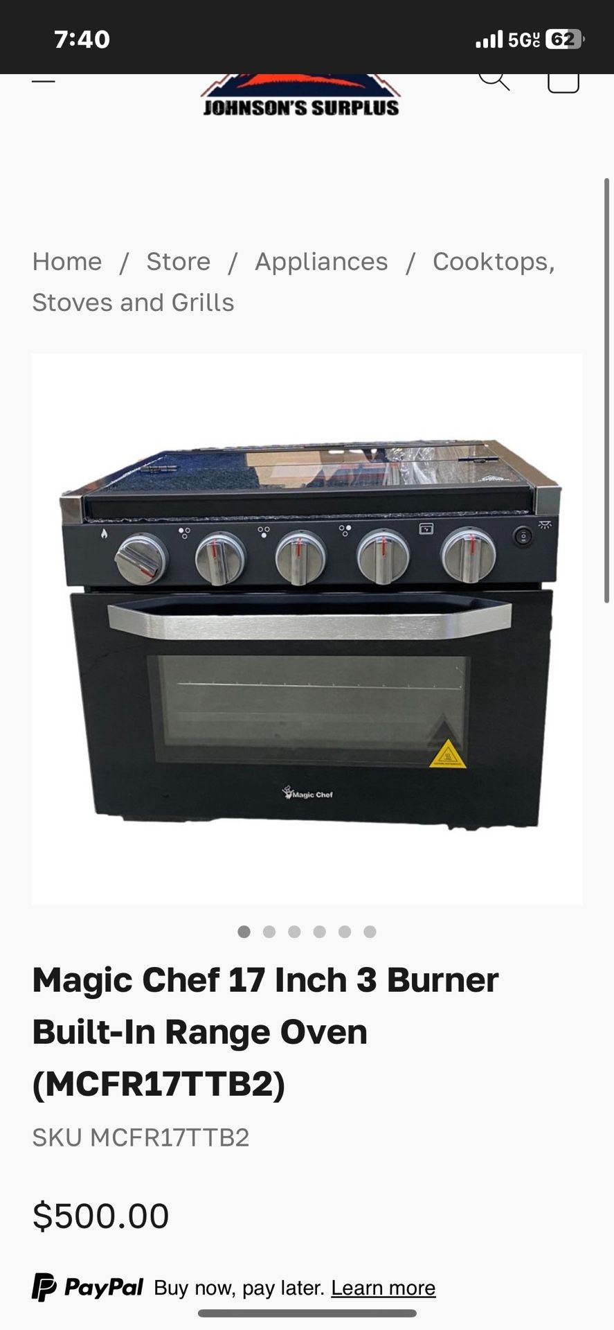 Magic Chef Oven 3 Stove Top