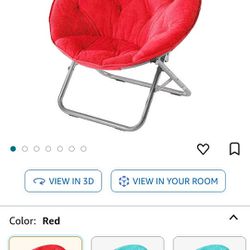 Two Red Saucer Foldable Chairs