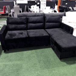 Brand New Black Sleeper Sectional 