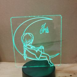 Girl On Moon Night Light