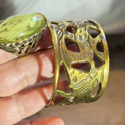 Set Of Vintage Bronze Cuff And Ring Both Are Uniquely Designed 