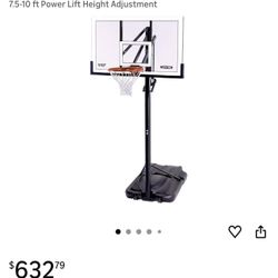 Lifetime Adjustable Portable Basketball Hoop, 54-Inch Backboard, 7.5-10 ft Power Lift Height Adjustment