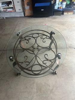Beautiful coffee table   With heavy glass