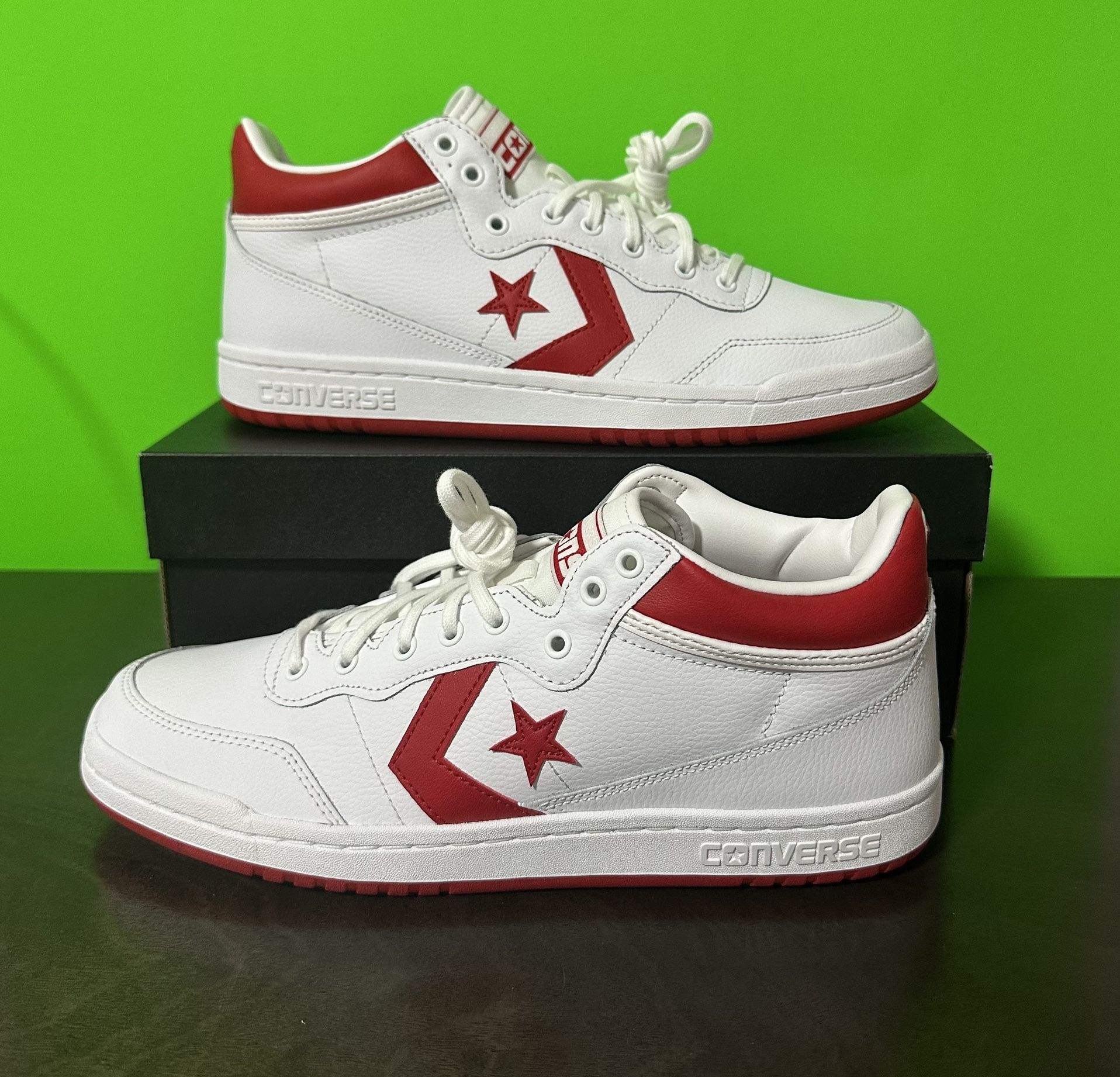 Converse Men's CONS Fastbreak Pro Mid Leather White/Enamel Red A10200C