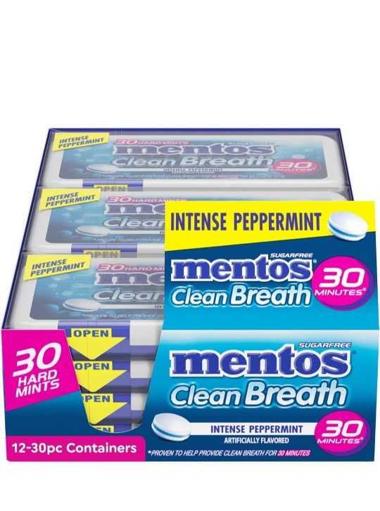 Mentos Clean Breath Hard Mints/12 Pack