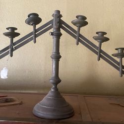 antique cast metal candelabra