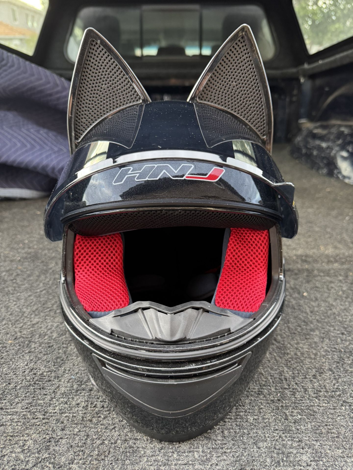 Cat Ear Full Face Helmet W/ Flip Up Lens